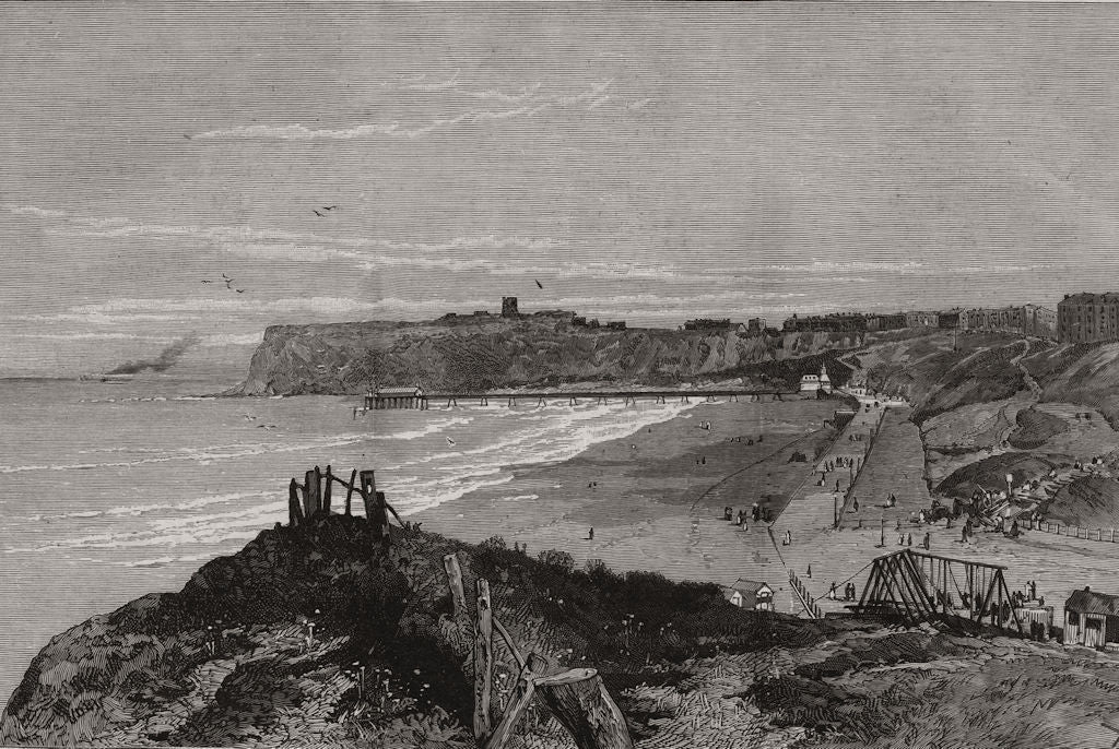 Scarborough: view from the north. Yorkshire 1890 old antique print picture